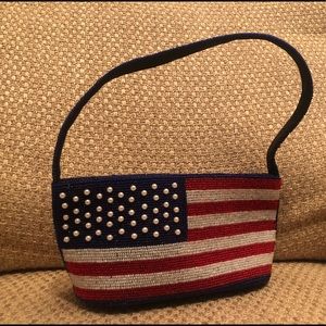 Beaded American flag purse